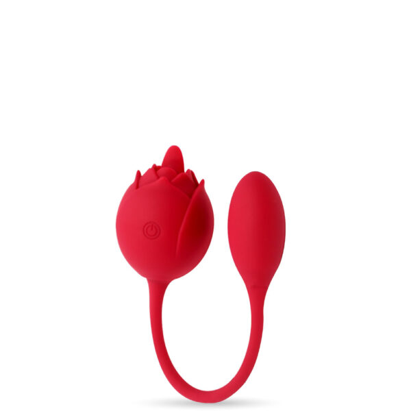 VIBRADOR DUPLO EM FORMATO DE FLOR COM LÍNGUA E PENETRADOR CONTOLADO VIA APLICATIVO - IMPORTAÇÃO RS043
