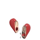 ESTIMULADOR DUPLO RECARREGÁVEL FORMATO DE CORAÇÃO COM 5 MODOS DE LÍNGUA E ONDAS DE PRESSÃO - IMPORTAÇÃO EC016