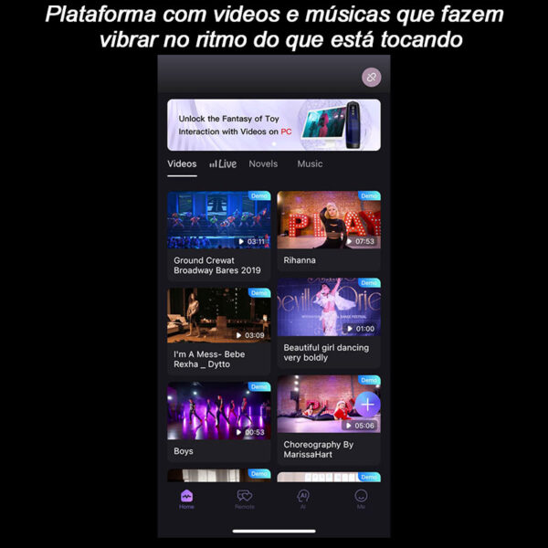 PÊNIS REALÍSTICO RECARREGÁVEL VAI E VEM CONTROLE VIA APLICATIVO 10 MODOS DE VIBRAÇÃO - IMPORTAÇÃO DI068