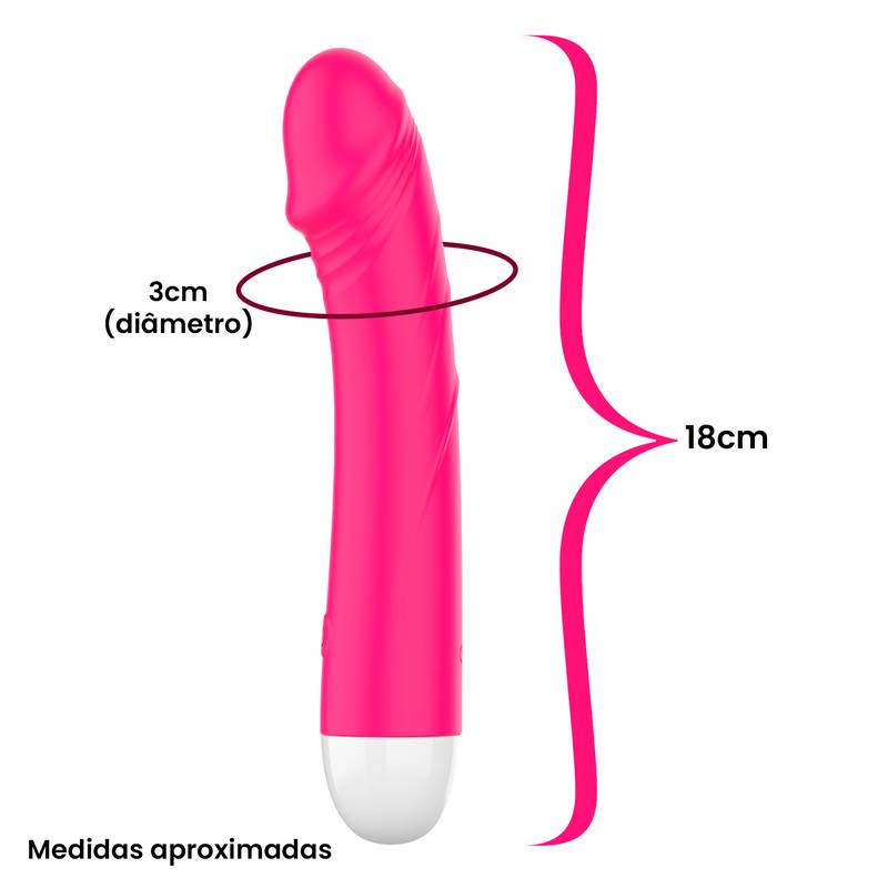 VIBRADOR EM FORMATO DE PÊNIS RECARREGÁVEL COM 7 MODOS DE VIBRAÇÃO - IMPORTAÇÃO W100