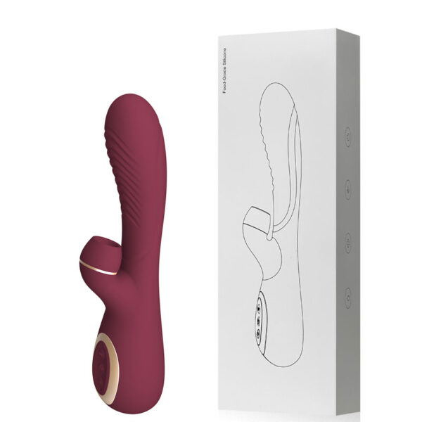 VIBRADOR RECARREGÁVEL COM ESTIMULADOR DE CLITÓRES COM 7 MODOS DE VIBRAÇÃO E 7 MODOS DE SUCÇÃO - IMPORTAÇÃO VR058