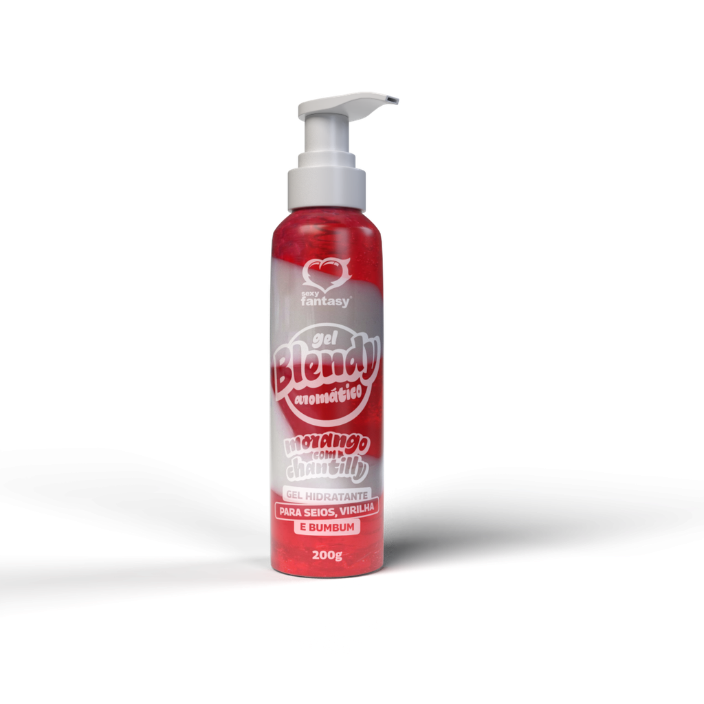 BLENDY GEL HIDRATANTE PARA VIRILHA MORANGO COM CHANTILLY 200G - SEXY FANTASY