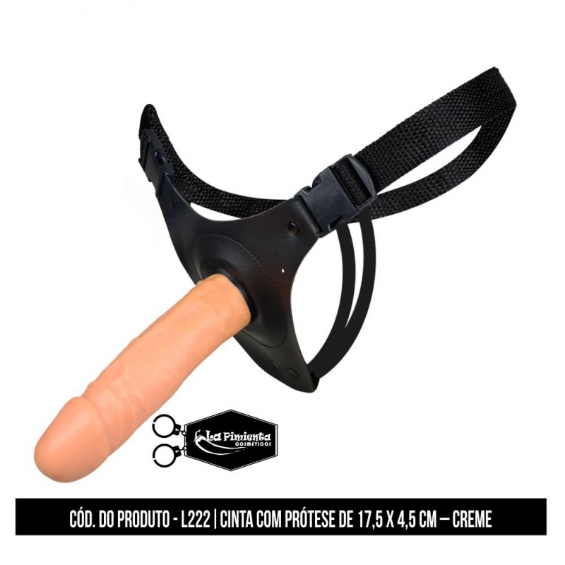 CINTA COM PRÓTESE DE 17X4CM COM AJUSTE LATERAL CREME - LA PIMIENTA L222