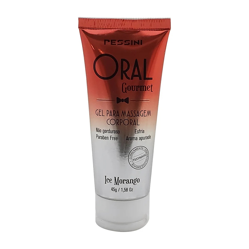 ORAL GOURMET ICE MORANGO GEL COMESTÍVEL 45G - PESSINI
