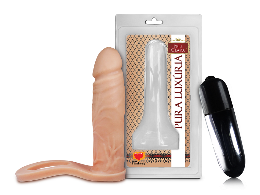 ANEL COMPANHEIRO COM CÁPSULA VIBRATÓRIA BEGE 12,4X3CM - SEXY FANTASY AC006