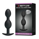 PLUG ANAL EM SILICONE COM DUAS ESFERAS MASSAGEADORAS E PESO - PRETTY LOVE PL044 6105