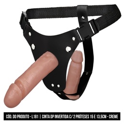 [000519] CINTA COM PRÓTESE DUPLA 15CM E 13,5CM  AJUSTE LATERAL CREME - LA PIMIENTA  L181