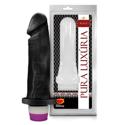 [0000951] PRÓTESE REALÍSTICA COM VIBRO INTERNO PRETO 18X4,5CM - SEXY FANTASY PCP014